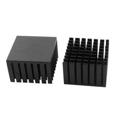 2pcs 37x37x24mm Aluminium Square Heatsink Heat Diffuse Cooling Cooler Fin Black picture