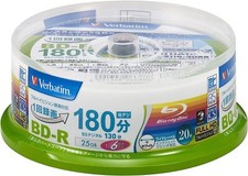 Verbatim Bar Bay Tum 1 time Recording Blu-ray Disc BD-R 25GB 20 pieces Whit picture