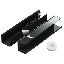 2-Pack No-Screw Self-Adhesive Under-Desk Cable Organizer Tray Black picture