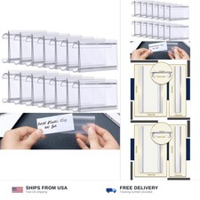 Kathfly 100 Pcs Plastic Wire Shelf Label Holder Tags with 100 Pcs Label Paper... picture