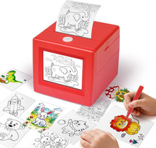 Smart AI Voice Sticker Maker Machine for Kids, Red | Thermal Sticker Printer picture