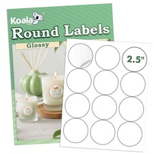 Lot Koala Round Label 2.5 In, Glossy Circle Stickers, Printable Circle Labels picture
