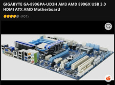 GIGABYTE GA-890GPA-UD3H ATX Socket AM3 DDR3 Motherboard USB 3.0 HDMI picture