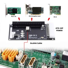 CABLECY 4x Oculink SFF-8612 SFF-8611 to PCIE PCI-Express 16x Adapter ATX Power picture