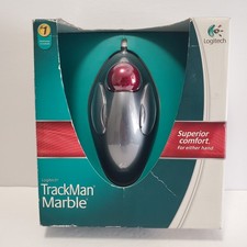 Logitech TrackMan Marble Wired Trackball Mouse 910-000806 In Box Tested Working picture