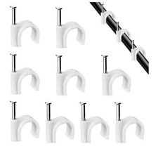 Cable Nails Clips, 100 Pcs, 7mm, Wire Wall Clips, White picture