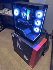 4060 CyberPowerPC RGB Gaming Desktop Tower PC, Black, Tempered Glass Case picture