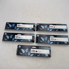 5pk Genuine HP 970 Black & 971 Color X476dn X576dn X451dn X551dw Exp. 2015-16 picture