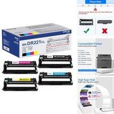 DR-221CL Drum Unit for Brother HL-3140CW/3150CDW/3170CDW MFC-9130CW, 4 Pack picture