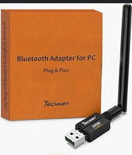TECHKEY BT842 USB Bluetooth v5.0 Adapter Plug & Play for PC, Black picture