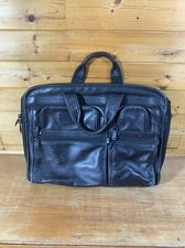 VTG TUMI Alpha Black Leather Compact Laptop Briefcase Bag Model 96114DH *Damage* picture