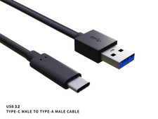 1m USB C to USB A Cable 10Gbps USB 3.2 Gen 2 SSD Dock Data Black picture