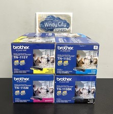 Brother TN-115M Magenta TN-115Y Yellow TN-115C Cyan TN-115BK Black Toner Set NEW picture