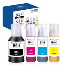 T544 Ink Refill Bottle Replacement Fits L1250 L1210 L3150 Printer 4 PCS picture