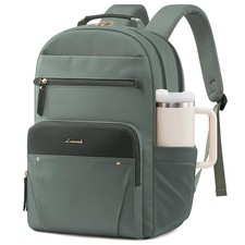 LOVEVOOK Laptop Backpack for Women with Leather Trim 15.6 inches, Sage Green picture