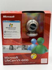 Microsoft LifeCam VX-6000 Webcam Model 1075 HD Wide Angle 3x Zoom Original Box picture