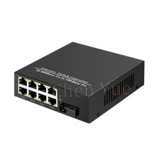 10/100M Single Mode Single Fiber Fiber Optic Media Converter 1 SC Fiber 8 RJ45 picture
