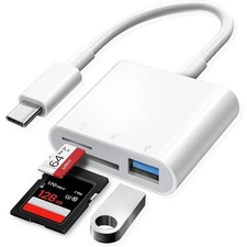 USB C to SD Card Reader, 3-in-1 Hub Converter, Micro SD TF Memory Type-C Adapter picture