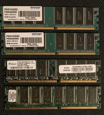 Lot of 4 DDR Desktop RAM 3GB Total 2x Patriot 1GB PC2700 Corsair Elixir DDR1  picture