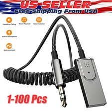 USA Aux to Bluetooth 5.1 Adapter 3.5mm Bluetooth Receiver Microphone for Car Lot picture