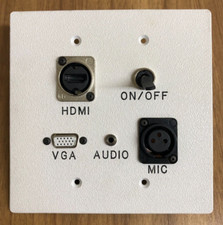 Panel Crafters White Wall Plate (HDMI, VGA, Audio, Mic, On/Off Toggle Switch) picture