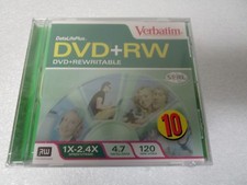 10 Pack Verbatim DVD+RW  DVD+Rewriteable 1x-2.4x 4.7GB  Data 120 Minutes Video picture