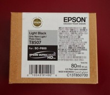 New Genuine Epson T8507 Light Black Ultra Chrome HD Ink For SC-P800 Exp 04-2024 picture