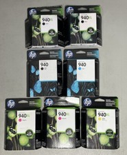 Lot of 7 Genuine HP 940 940XL Ink Cartridges Dated 2014-2016 - Factory Sealed picture