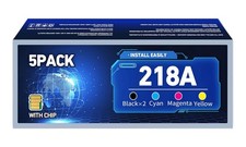 With chip 5 Pack 218A Toner Cartridges Replacement for HP 218X (New In Box) picture