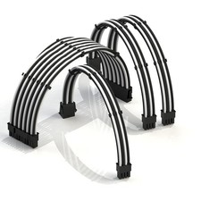 LINKUP - AVA 50cm PSU Cable Extension Sleeved Custom Mod GPU PC Braided w/Com... picture
