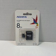ADATA MicroSDHC Card 8GB Black Class 4 Memory Card with Adapter AUSDH8GCL4-RA1 picture