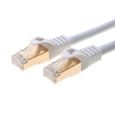 Cat7 S/FTP Ethernet Patch Cable High-Speed 600MHz White 6FT- 25FT Multi Pack LOT picture
