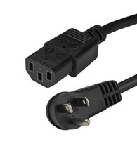StarTech.com Power Cord - 3 ft / 1m - NEMA 5-15P to C13 Power Cord - Right Angle picture