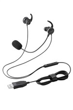 ELECOM Wired Headset USB with Microphone In-Ear Canal Type Binaural Black picture