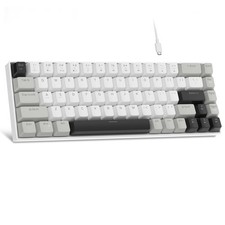 Portable 60% Mechanical Gaming Keyboard MKBox LED White Backlit 68 Keys Grey picture