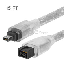 FireWire 15 FT 9 PIN 4 PIN Cable Bilingual 800 Fire Wire 400 Cable 15 FEET picture
