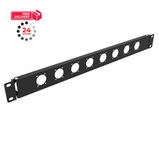 QiaoYoubang 1U Hinged Rack Panel 8D XLR HDMI Audio Mount 1U8D, Black picture
