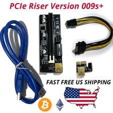 PCIe Riser PCI-E 1X 4x 8x 16x Extender USB Dual 6Pin Adapter Card SATA ver 009s+ picture