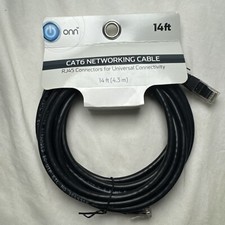 ONN CAT6 Networking Cable RJ45 Connectors for Universal Connectivity- 14’ picture