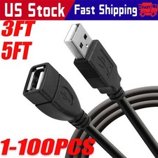 High-Speed USB-USB Extension Cable USB 2.0 Adapter Extender Cord Male/Female LOT picture