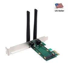 Mini PCI-E Express to PCI-E Wireless Adapter With 2 Antenna WiFi picture
