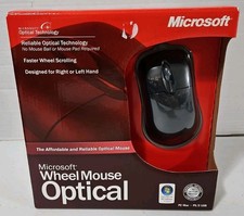 Microsoft Wheel Mouse Optical PC Mac USB PS2 Model X10-48807. Brand New Sealed picture