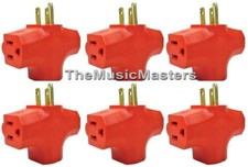 (6) Grounded 3-Way Electric Adapter 3 Outlet AC Wall Plug Triple Power Splitter  picture