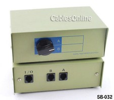 CablesOnline 2-Way RJ11/12 AB Manual Switch Box, SB-032 picture
