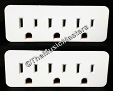 2X Grounded 3 Outlet Triple AC Wall Plug Power Splitter 3-Way Electric Adapter picture