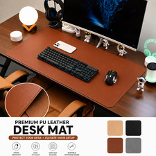 Large PU Leather Desk Pad Protector Non Slip Office Desk Mat Mouse Pad Wateproof picture