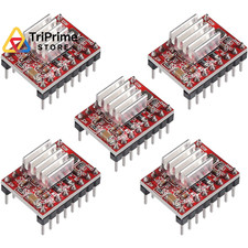 hiBCTR 5 Pieces of A4988 Stepper Motor Driver Modules with Heat Sinks, Red picture