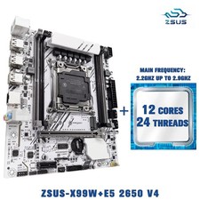 ZSUS X99-W Motherboard LGA2011-3 Xeon E5 2650 V4 CPU DDR4 M.2 NVMe SATA Combo picture