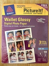 Avery Microsoft Picture It Wallet Glossy Express Software Digital Photo Paper picture