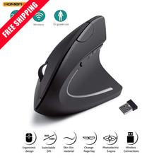 HOMEFISH Ergonomic Wireless Vertical Mouse 2.4GHz 6 Button 800-1600 DPI picture